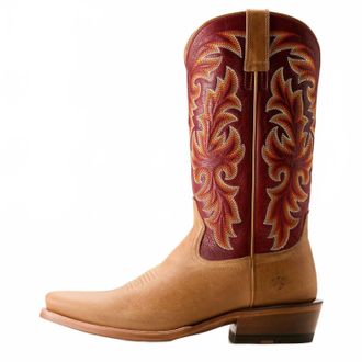 Ariat Mens Futurity Champ Cowboy Boot In Flaxen Tan True Red