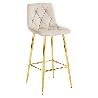 OEM Taburete Nado - Terciopelo Beige / Patas Doradas X 1