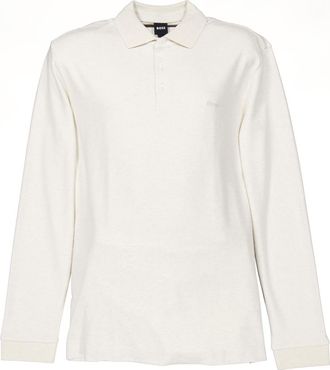 HUGO BOSS Long-Sleeved Cotton Polo Shirt, Size XX-Large