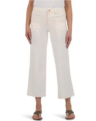 Kut from the Kloth Womens KUT from the Kloth Charlotte Jeans Ecru Denim High Rise Wide Leg DDR2192