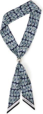 Lanvin Murano Print Silk Twilly With Jewelry Fastener in Black at Nordstrom