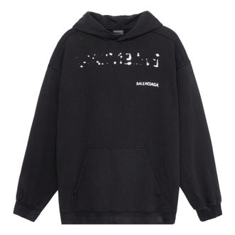 Balenciaga Hand-Drawn Balenciaga Hoodie Medium Fit Black 600583TOVO61070