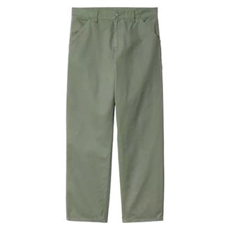 Carhartt Work in Progress Carhartt Wip, Straight Trousers, male, Green, Size: W33 Single Knee Pant Park Rinsed
