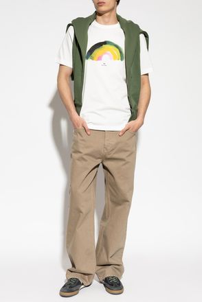 Paul Smith T-shirt With Colorful Print, Mens, White