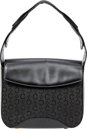 Celine Celine Black C Macadam Canvas Square Flap Hobo (Authentic Pre-Loved)