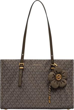 Michael Kors Zadie Medium Bedrukte Logotas - Dames - Shoppers - Bruin - ONE Size - Polyester - Tassen