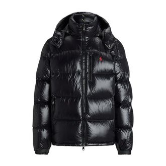 Polo Ralph Lauren Zwarte jas met ritssluiting en afneembare capuchon - Heren - Winterjassen - Zwart - M - Jassen