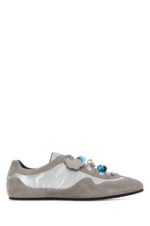 Cecilie Bahnsen Grey Fabric And Suede Blaise Sneakers