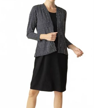 Habitat Bamboo Open Front Jacket In Black/white