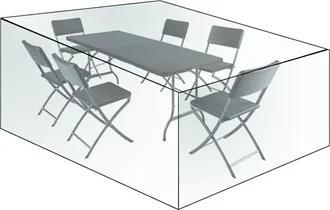 Woltu Copertura Per Mobili Set Arredo Da Giardino Esterno Pe 100g/m&sup2; Trasparente 240x136x88 Cm - Woltu