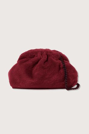 Maria La Rosa Womens Nita Game Faux Fur Clutch Bag In Bordeaux