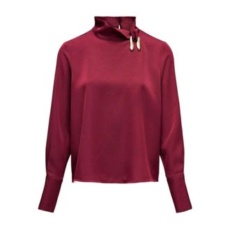 Salsa Satin Blouse - Dames - Blouses - Rood - XS - Overhemden