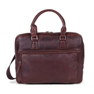 Howard London Laptop Bag Leopold - Heren - Laptoptassen - Bruin - ONE Size - Leer - Tassen