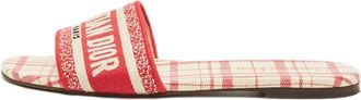 Dior Sandali slides con ricamo - Rosso