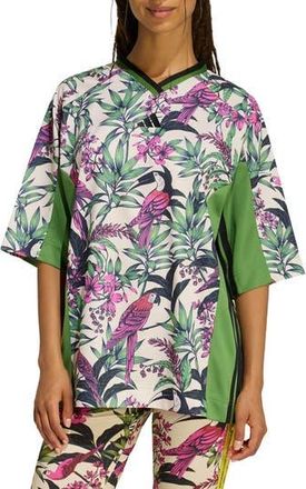 adidas x FARM Rio Oversize T-Shirt in Green/Crystal Linen/Fuchsia at Nordstrom Rack, Size X-Small