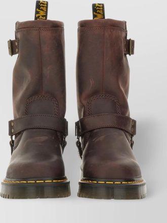 Dr. Martens buckle lug mid-calf pull round stitched