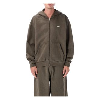 Obey Lowercase Pigment Zip Hood - Sweatshirts & Hoodies - Hombre - Verde - L
