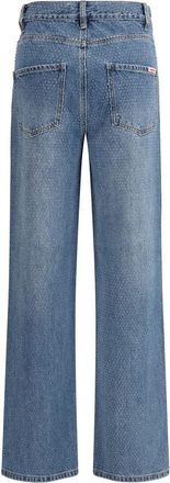 Self Portrait Womens Blue Cotton Straight-Leg Jeans Clothing