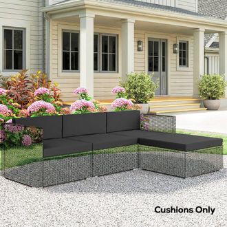 OUTSUNNY Patio Furniture Cushions Water-Repellent in Black
