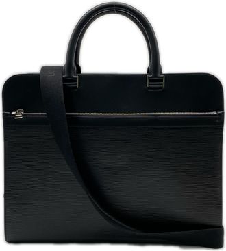 Louis Vuitton Black Noir Leather Briefcase (Pre-Owned)