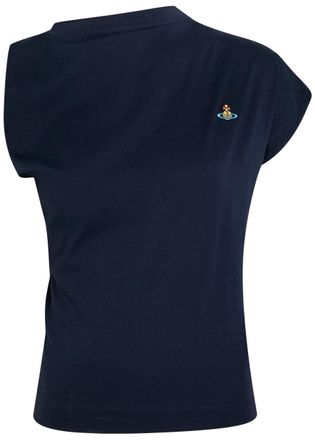 Vivienne Westwood Hebo Asymmetric Cotton top - Navy - S (UK8-10 / S)