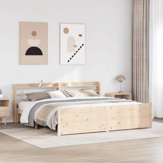 vidaXL Estructura De Cama Con Cabecero Madera Maciza De Pino 200x200cm Vidaxl