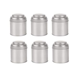 OEM Un Juego De 6 Cajas De T&eacute; Plateadas Con Tapas De Doble Cierre