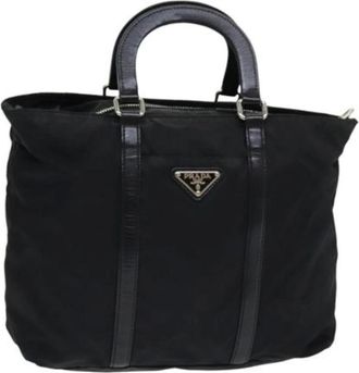 Prada Pre-owned Handbags, female, Black, Size: ONE SIZE Pre-owned Vintage Nylon Handbag