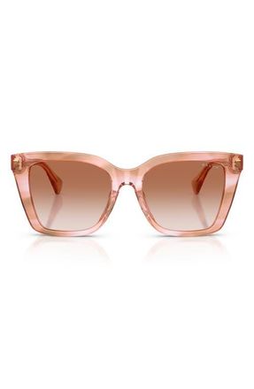 Ralph Lauren 53mm Square Sunglasses in Rose Havana Brown /Brown at Nordstrom