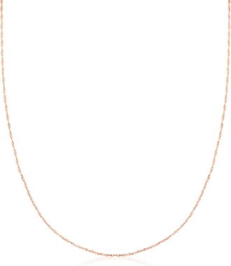 Ross-Simons 0.7mm 14kt Rose Gold Rope-Chain Necklace