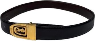 Celine Pre-owned Vintage Double-Sided Leather Belt - Dames - Vintage Accessoires - Zwart - ONE Size - Leer - Vintage