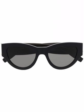 Saint Laurent Eyewear logo cat-eye sunglasses - Black