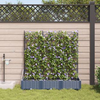 Berkfield Home Garden Planters with Water Irrigation System 3 pcs Grey