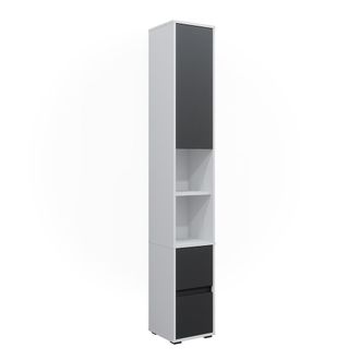 Vicco Armario Para Ropa Blanca Maltin, Blanco, 30.2 X 189 Cm Con Una Puerta Y Dos Cajones Vicco