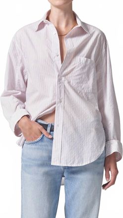 Citizens Of Humanity Kayla Button-Down Shirt In Raspberry Stripe