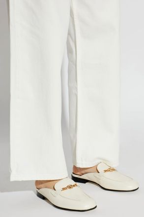 Versace Leather Shoes With Medusa Head, Womens, Cream