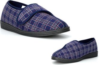 Generic Mens Wide Fit Slippers Mens Touch Fastening Slippers Size 6 Boys Slipper Size 8 Extra Large Slipper Wide Outdoor Washable Outdoor Sole Touch Fastening