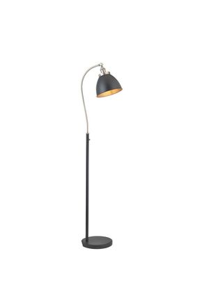 Netlighting Franklin Task Floor Lamp Aged Pewter Plate Matt Black Paint in Grey