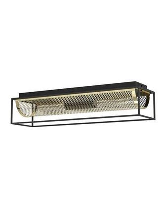 Eglo Eglo Iluminaci&oacute;n Plaf&oacute;n De Techo Estilo Industrial Nohales De Metal Negro Y Lat&oacute;n, 2xe27