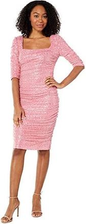 Badgley Mischka Sequin Square Neck Womens Clothing Rose : 16, Polyester