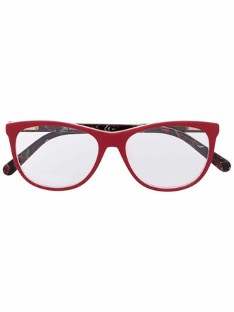 Love Moschino cat-eye logo-print glasses - women - Acetate - 53 - Red