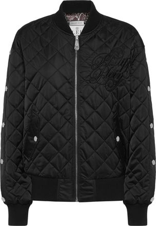 Philipp Plein Nylon Oversize Bomber Matelasse Diamond Signature