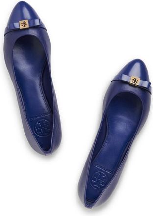 Tory Burch Hugo Flat Navy Blue Size 40.5