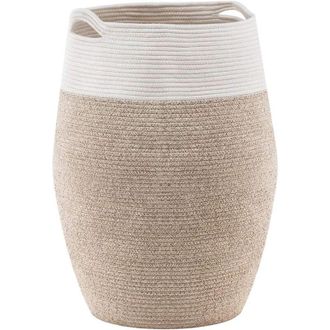 Elle Cesto De Ropa Grande De Cuerda De Algod&oacute;n Trenzada, Para Lavadero O Dormitorio, 65 Cm De Alto, Marr&oacute;n