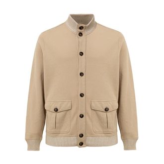 Gran Sasso Light Jackets, male, Beige, 3XL, Beige Button-Up Jumper