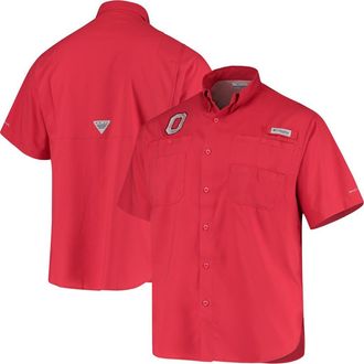 Columbia Mens Columbia Scarlet Ohio State Buckeyes Tamiami Omni-Shade Button-Down Shirt at Nordstrom, Size Medium