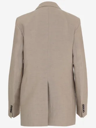 Tagliatore Womens Linen And Cotton Blend Jacket Beige