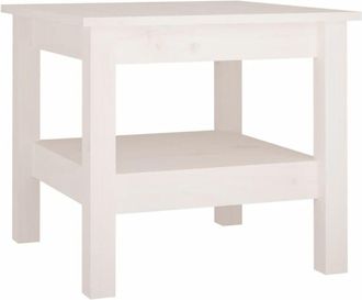 vidaXL Vidaxl - Mesa de centro de madera maciza de pino blanco 45x45x40 cm