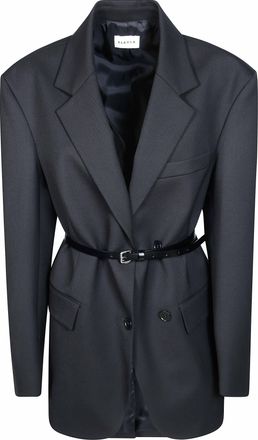 P.A.R.O.S.H. Sallia Belted Double-Breasted Bi-Stretch Blazer