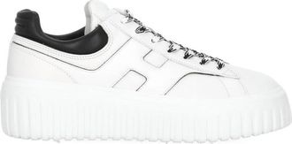 Hogan White H-Stripes Leather Sneakers
